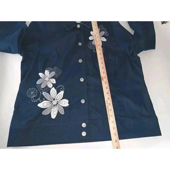 Alfred Dunner Womens Floral  Two Piece Blouse Set Long Sleeve sz Jacket 16 Top L - Picture 11 of 16